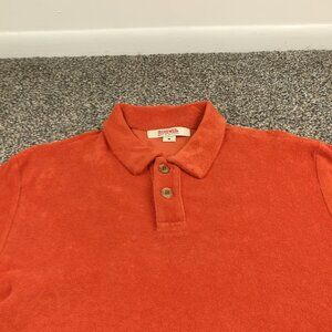 Birdwell Beach Britches Polo Shirt Terry Cloth Orange Mens Medium